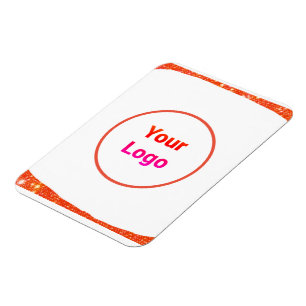 Íman Logotipo personalizado simples e elegante aqui da