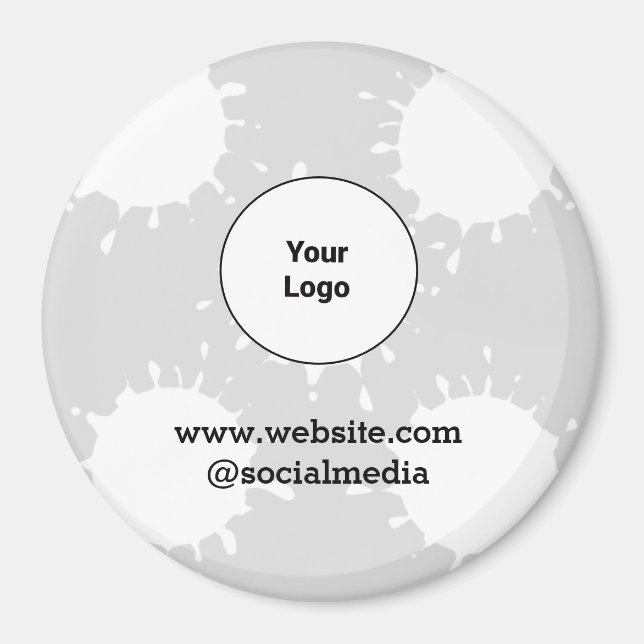 Íman Logotipo personalizado simples e elegante aqui da  (Frente)
