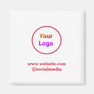 Íman Logotipo personalizado simples e elegante aqui da 