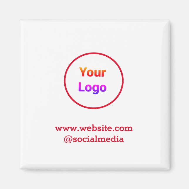 Íman Logotipo personalizado simples e elegante aqui da  (Frente)