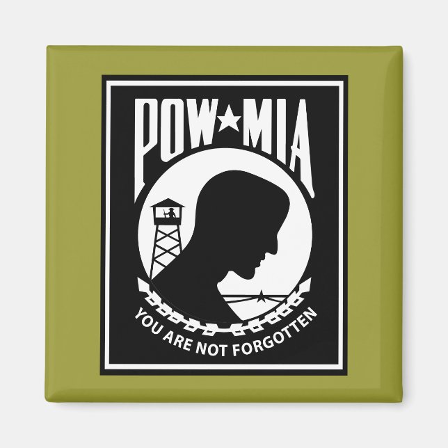 Íman Logotipo POW/MIA - Retângulo (Frente)