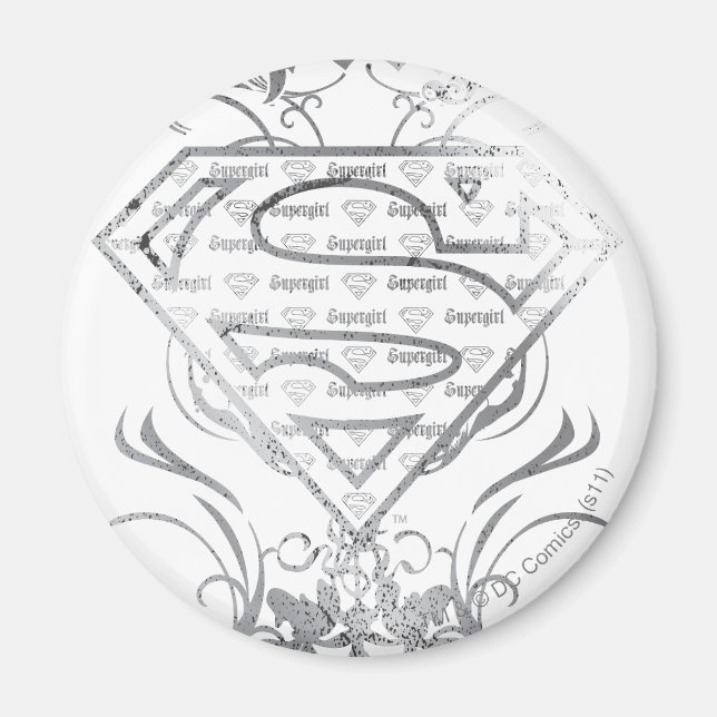 Íman Logotipo prata do Rico da Supergirl (Frente)
