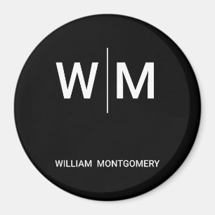 Íman Logotipo Preto da Marca Empresa Comercial Corpor