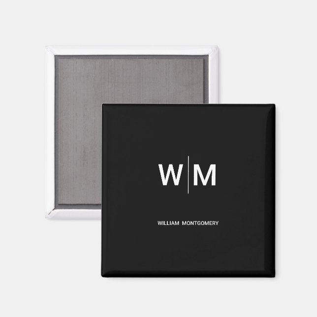 Íman Logotipo preto | Empresa empresarial (Front/Back)