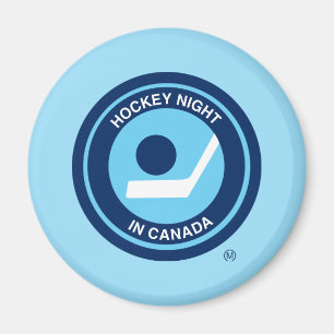 Íman Logotipo retrô da noite de hóquei no Canadá