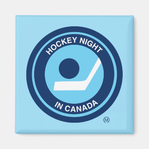 Íman Logotipo retrô da noite de hóquei no Canadá