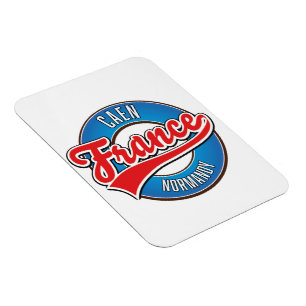 Íman logotipo retrô de Caen Normandia França