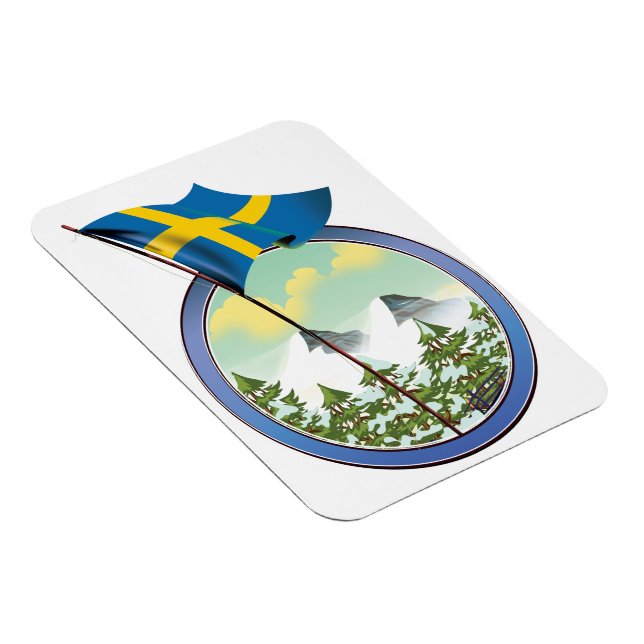 Íman logotipo retro de suecia (Lado Direito)