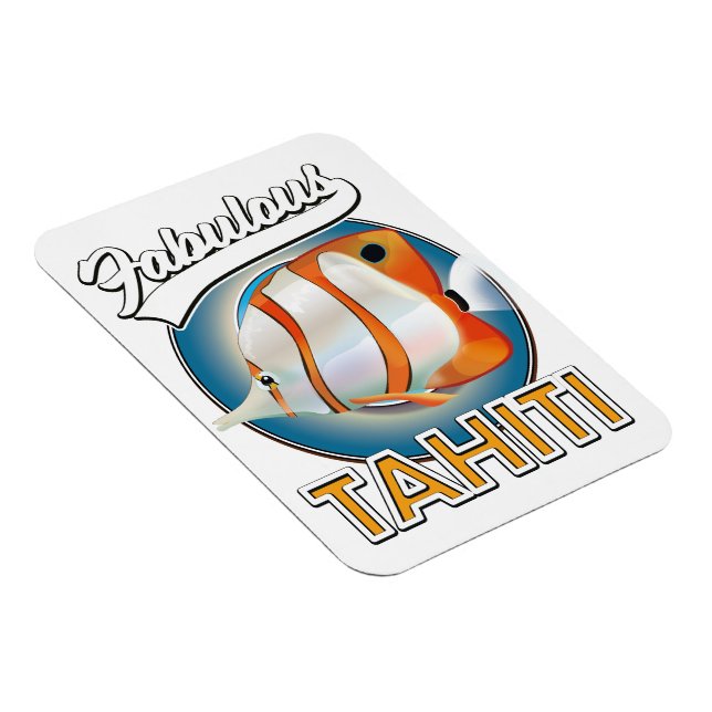 Íman logotipo retrô fabuloso do Taiti (Lado Direito)