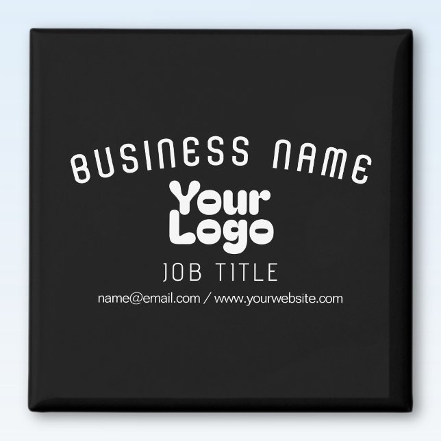 Íman Logotipo Retro-Moderno Preto e Branco (editável) (Criador carregado)