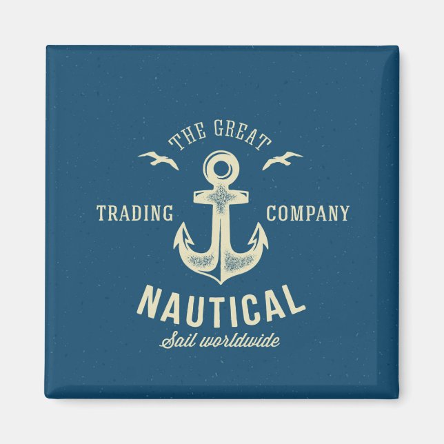 Íman Logotipo Retro Náutico (Frente)