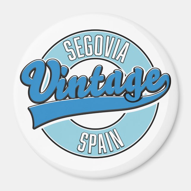 Íman logotipo retrô segovia espanha (Frente)