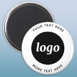 Íman Logotipo Simples Com Empresa De Texto<br><div class="desc">Adicione seu próprio logotipo e escolha de texto a este design. Remova o texto superior ou inferior,  se preferir. Minimalista e profissional. Excelente para marcas de funcionários ou como promocional para seus clientes e clientes.</div>