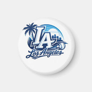 Íman Logotipo Urbano Azul e Branco de Los Angeles LA