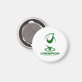 Íman Logotipo verde abstrato de gota de água e globo