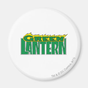 Íman Logotipo verde da lanterna - chamas amarelas