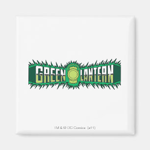 Íman Logotipo verde da lanterna - chamas verdes