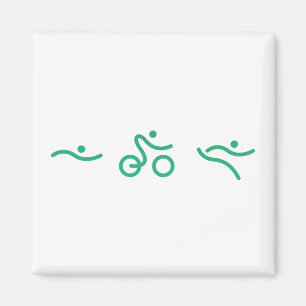 Íman Logotipo verde do Triathlon