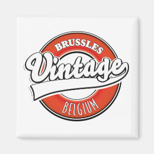 Íman logotipo vintage Bruxelas Bélgica