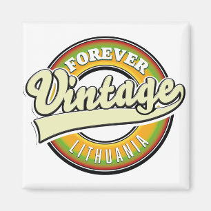 Íman Logotipo vintage da lituânia para sempre.