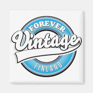 Íman logotipo vintage para sempre Finlândia