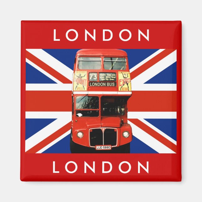 Íman London Bus e British Flag (Frente)