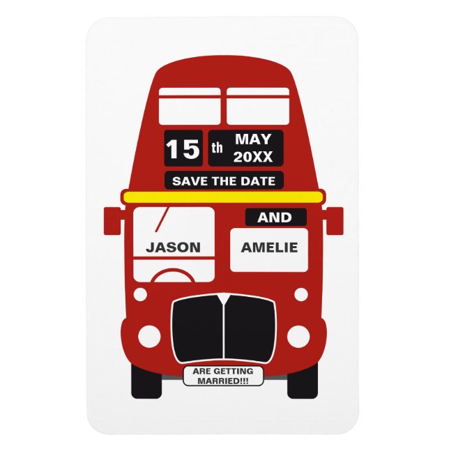 Íman London Bus Wedding Save the Date (Vertical)