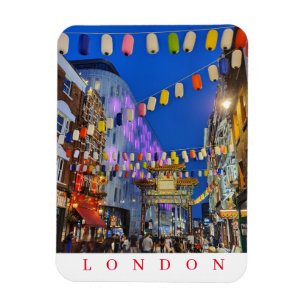 Íman London Chinatown na imã de geladeira noturna