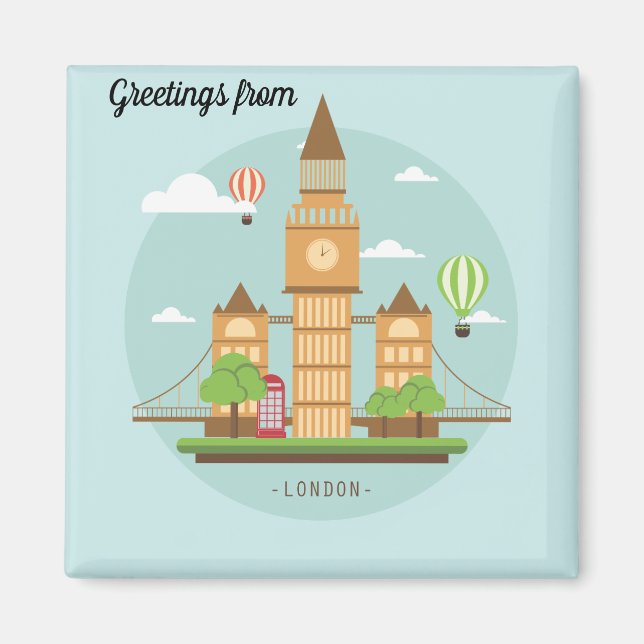 Íman London City Illustration (Frente)