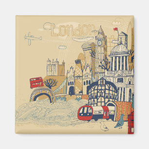 Íman London Doodle Scene