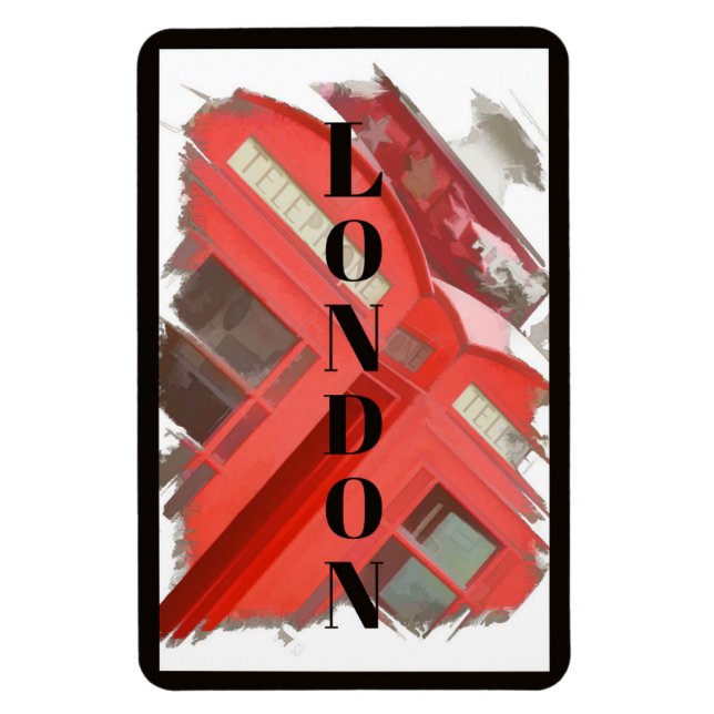 Íman London England Retro Red Phone Booth (Vertical)