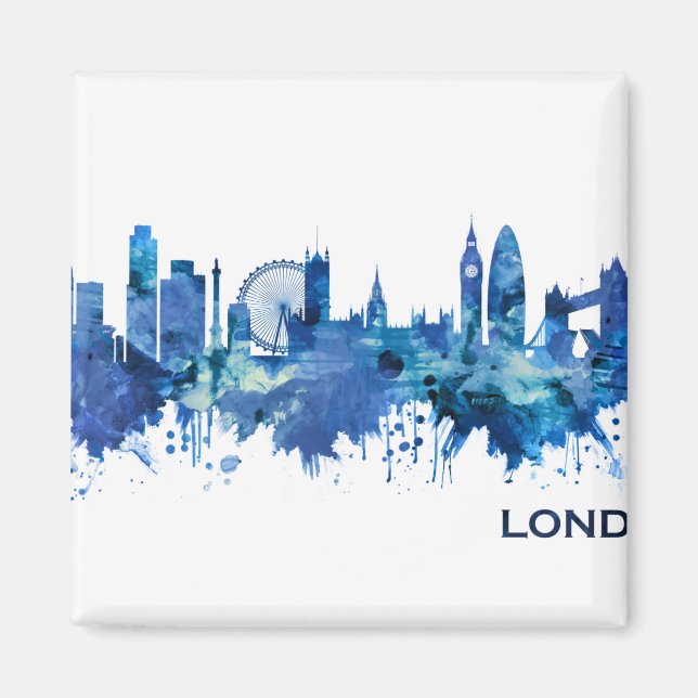 Íman London England Skyline Blue (Frente)