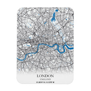 Íman London England United Kingdom City Map Viagem