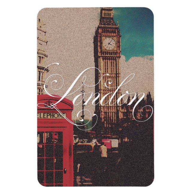 Íman London Landmark Vintage Photo (Vertical)