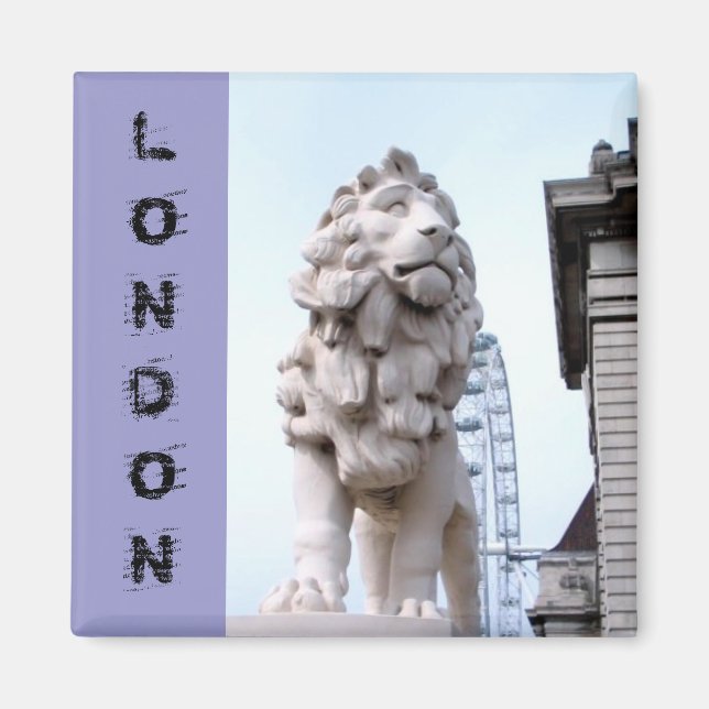 Íman London Lion Statue (Frente)