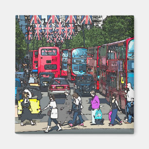 Íman London Red Bus BD - Rua Inglaterra Reino Unido