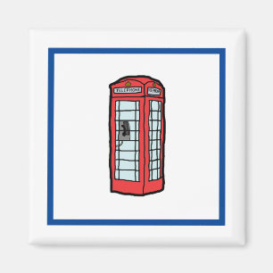 Íman London Red Telephone Booth Iconic Viagem britânico