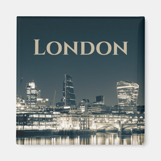 Íman London Skyline Panorama Urban Souvenir Gift (Frente)