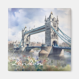 Íman London Tower Bridge Viagem Watercolor