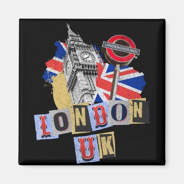 Íman London UK Retro style design (Frente)