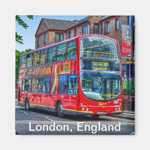 Íman Londres ao autocarro de dois andares vermelho