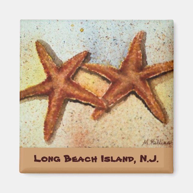 Íman Long Beach Island, N.J., imã de peixe-estrela (Frente)
