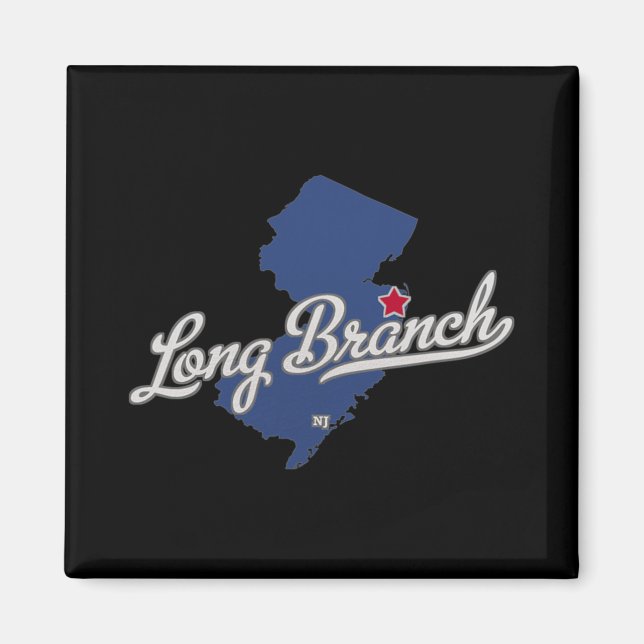 Íman Long Branch New Jersey Nj Map  (Frente)