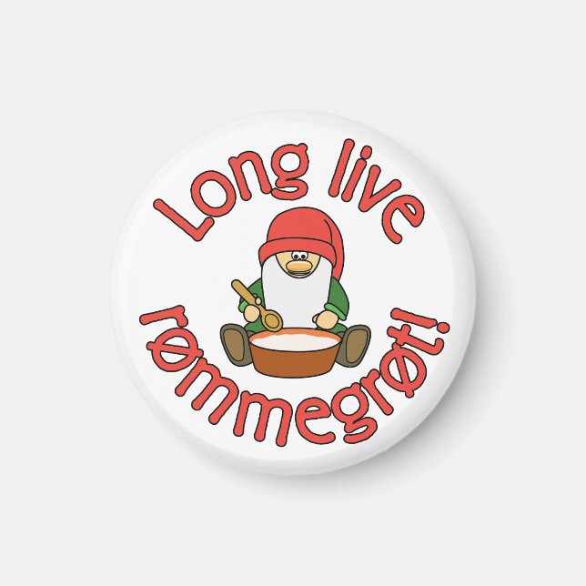 Íman Long Live Rømegrøt (rommegrot) Magnet Engraçado (Frente)