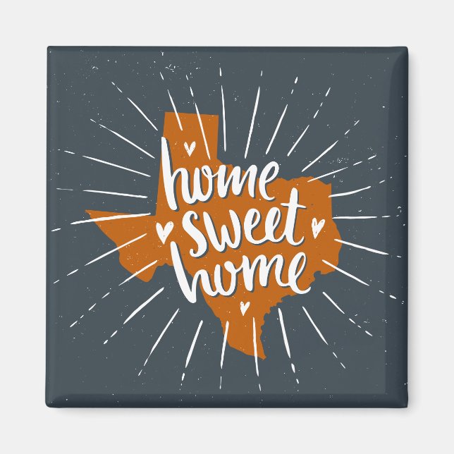 Íman Longhorn Burnt Orange Home Sweet Home Texas (Frente)
