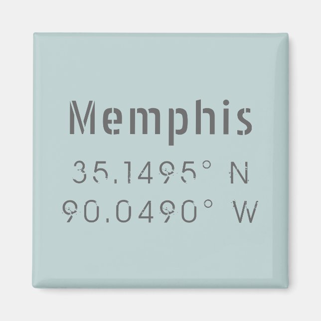 Íman Longitude Memphis e Latitude (Frente)