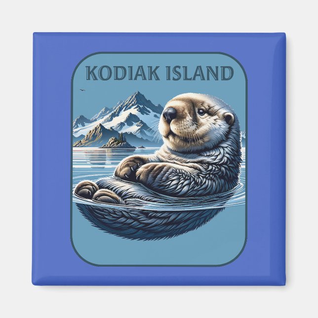 Íman Lontra de Ilha Kodiak Alasca (Frente)