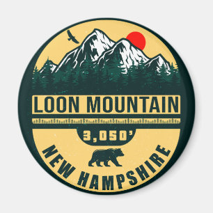 Íman Loon Mountain NH - Souvenirs de ski da Retro Vinta
