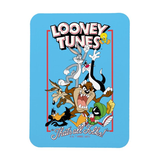 Íman LOONEY TUNES™ "ISSO É TUDO PESSOAL!™" - Pilha de g (Vertical)