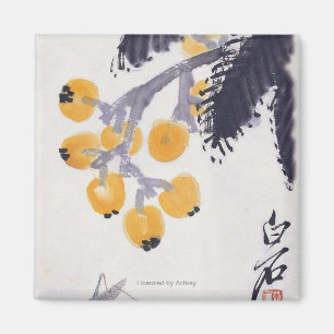 Íman Loquats e um gafanhoto